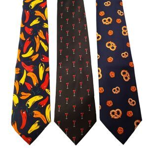 Bartender Waiter Food Peppers Ties #91 - Lot of 3 Novelty Neckties NWT Clearance
